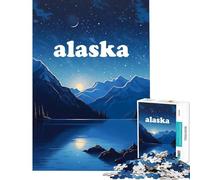 Adults 1000 Pieces Puzzle Alaska Glacier Night Relaxing Games Brain Intelligence Challenge Addictive Toys Birthday Gifts For Family Fun (Size 38x52cm)