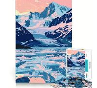 Adults 1000 Pieces Puzzle Alaskan Glacier Nature Art Clean Joint Game Thinking Fun Game Relax Play Time Birthday Activity (38x52cm)
