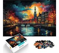 Adults 1000 Pieces Puzzle Amsterdam Impossible Puzzle 26x38cm Brain intelligence challenge addictive toys Suitable for and teens 14+