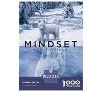 Adults 1000 Pieces Puzzle Arctic Wolf Mindset Adult Jigsaw Puzzle Family Games Staycation Kill Time Birthday Present, Gifts, 38x26cm/1000pcs
