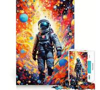 Adults 1000 Pieces Puzzle Astronaut in Space Clean Joint Game Thinking Fun Game Relax Play Time Birthday Activity (38x26cm)