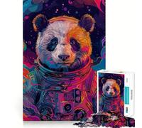 Adults 1000 Pieces Puzzle Astronaut Space Panda Clean Joint Game Thinking Fun Game Relax Play Time Birthday Activity (50x75cm)