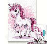 Adults 1000 Pieces Puzzle Baby Unicorn Cute Clean Joint Game Thinking Fun Game Relax Play Time Birthday Activity (38x26cm)