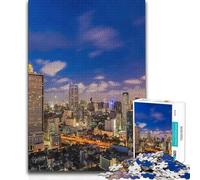 Adults 1000 Pieces Puzzle Bangkok Skyline Thailand Birthday Present Hands-on Game for 14+ Puzzle Game Offered (size 38x52cm)
