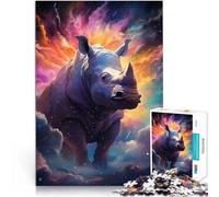 Adults 1000 Pieces Puzzle Beastly Stars Rhino Spielzeug für die ganze Familie mit passendem Poster und Quizblatt75x50cm