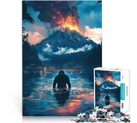 Adults 1000 Pieces Puzzle Bigfoot and Volcano Stressabbau Schwierige Herausforderung Wunschliste mit dem Weihnachtsmann75x50cm