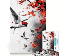 Adults 1000 Pieces Puzzle Birds And Blossoms in Flight Exact Cut Art Cognitive Fun Play Leisure Play Fun Christmas Calm Gift (50x75cm)