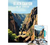 Adults 1000 Pieces Puzzle Black Canyon National Park Addictive Toys to Cultivate Patience Educational Game Family Activities Art Work Gifts (Size 38x52cm)