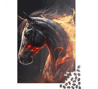 Adults 1000 Pieces Puzzle Black Horse Paper Adult Jigsaw Puzzle Home Educational Games DIY Toys 1000pcs (38x26cm)