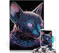 Adults 1000 Pieces Puzzle Black Light Cat 29 Help the brain exercise addictive toys to cultivate patience A Work of Art 26x38cm