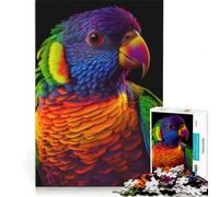 Adults 1000 Pieces Puzzle Blazing Rainbow Lorikeet, Brain Teaser Game, Birthday Present, Suitable for Desktop Decoration 38x26cm