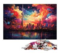 Adults 1000 Pieces Puzzle Brilliant Colorful City Precision Cut Jigsaw Puzzle Artwork Gift for Teenager Age 14 Years Up 1000 PCS(75x50cm)