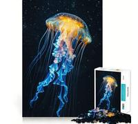 Adults 1000 Pieces Puzzle Celestial Jellyfish Tight Fit Play Cognitive Skill Toy Chill Play Time Festive Leisure Gift (38x52cm)