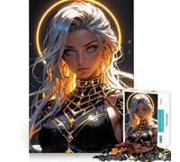 Adults 1000 Pieces Puzzle Celestial Warrior with Luminous Aura Tight Fit Play Cognitive Skill Toy Chill Play Time Festive Leisure Gift (50x75cm)