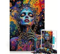 Adults 1000 Pieces Puzzle Chained Woman in Psychedelic Art Tight Fit Play Cognitive Skill Toy Chill Play Time Festive Leisure Gift (50x75cm)