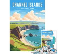 Adults 1000 Pieces Puzzle Channel Islands Natl Park Relaxing Games Brain Intelligence Challenge Addictive Toys Birthday Gifts For Family Fun (Size 38x52cm)
