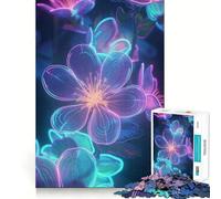 Adults 1000 Pieces Puzzle Cherry Blossom Neon Tight Fit Play Cognitive Skill Toy Chill Play Time Festive Leisure Gift (50x75cm)