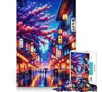 Adults 1000 Pieces Puzzle Cherry Blossom Night Tight Fit Play Cognitive Skill Toy Chill Play Time Festive Leisure Gift (38x52cm)
