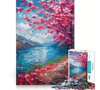 Adults 1000 Pieces Puzzle Cherry Blossom Ocean Dream Tight Fit Play Cognitive Skill Toy Chill Play Time Festive Leisure Gift (50x75cm)