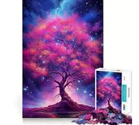 Adults 1000 Pieces Puzzle Cherry Blossom Starlight Tight Fit Play Cognitive Skill Toy Chill Play Time Festive Leisure Gift (38x52cm)