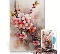 Adults 1000 Pieces Puzzle Cherry Tree Branch Tight Fit Play Cognitive Skill Toy Chill Play Time Festive Leisure Gift (38x26cm)