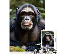 Adults 1000 Pieces Puzzle Chimpanzee Animal Puzzles for Teenagers Analysis And Logic Wishlist with Santa Claus Learning Educational Toys (38x26cm)