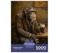 Adults 1000 Pieces Puzzle Chimpanzee Irish Pub Jigsaws for Adults Anti-Stress Toys Precision Cutting Gifts for Friends And Family 38x26cm/1000pcs