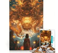 Adults 1000 Pieces Puzzle Chinese Dragon Fantasy, Brain Teaser Game, Birthday Present, Suitable for Desktop Decoration 38x52cm