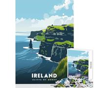 Adults 1000 Pieces Puzzle Cliffs of Moher Ireland Jigsaws for Adults Puzzle Stress Reliever Difficult And Challenge Toys Educational Games (50x75cm)
