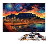 Adults 1000 Pieces Puzzle Color South Africa. Cape Town Precision Cut Jigsaw Puzzle Artwork Gift for Teenager Age 14 Years Up 1000 PCS(38x26cm)