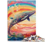 Adults 1000 Pieces Puzzle Colorful Blue Whale Toys Educational Games Stress Relieving 26x38cm deal as gifts for the whole family