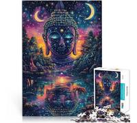 Adults 1000 Pieces Puzzle Colorful Buddha Statue Educational Stress Relief Toy for is ideal as a gift for the whole family 50x70cm