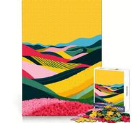 Adults 1000 Pieces Puzzle Colorful Contrast Landscape Minimalist Art Illustration Fine Joint Fun Thinking Skill Game Quiet Game Time Xmas Art Display (38x26cm)