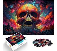 Adults 1000 Pieces Puzzle Colorful cosmic skull Impossible Puzzle 26x38cm deal as gifts for the whole family for teenager Age 14 Up