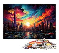 Adults 1000 Pieces Puzzle Colorful Neon City Impossible Puzzle for And Teenager Age 14 Years Up 1000pcs(75x50cm)