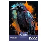 Adults 1000 Pieces Puzzle Colorful Raven With Drips Jigsaws for Adults Anti-Stress Toys Precision Cutting Gifts for Friends And Family 38x26cm/1000pcs
