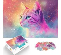 Adults 1000 Pieces Puzzle Cosmic Cat Portrait Help the brain exercise addictive toys to cultivate patience Home Decoration 50x70cm