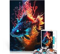 Adults 1000 Pieces Puzzle Decoration Fish Family Game Stress Reliever Difficult Challenge is ideal as gifts for the whole family 50x70cm