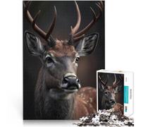 Adults 1000 Pieces Puzzle Deer portrait Spielzeug Lernspiele Stressabbau Jedes Stück ist einzigartig Anspruchsvolles Familienspiel50x70cm