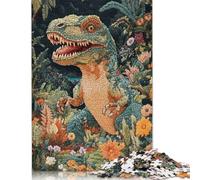 Adults 1000 Pieces Puzzle Dinosaur in Bloom Puzzle Adult Jigsaw Puzzle Family Entertainment Toys 1000pcs (75x50cm)