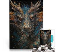 Adults 1000 Pieces Puzzle Dragon Made of cardboard for age 14 years and over Staycation Kill time Gift ideas。size:38x52cm/14.96x20.47inch