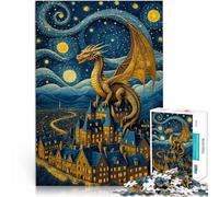 Adults 1000 Pieces Puzzle Dragon Van Goghs Starry Lernspielzeug für die ganze Familie Geburtstagsgeschenk52x38cm