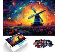 Adults 1000 Pieces Puzzle Dutch windmill Toys Educational Games Stress Relieving 26x38cm deal as gifts for the whole family