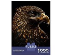 Adults 1000 Pieces Puzzle Eagle Black Gold Adult Jigsaw Puzzle Family Games Staycation Kill Time Birthday Present, Gifts, 38x26cm/1000pcs