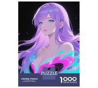 Adults 1000 Pieces Puzzle Elara Frost - Ice-Blue Eyes, Silky Pastel Lavender Hair Jigsaws for Adults Anti-Stress Toys Precision Cutting Gifts for Friends And Family 70x50cm/1000pcs