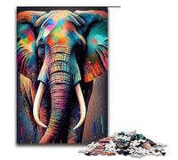 Adults 1000 Pieces Puzzle Elephant Pop Art Animal DIY Puzzle Toys Great Gifts for Christmas for Teenager Age 14+ 75x50cm