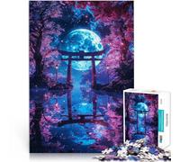 Adults 1000 Pieces Puzzle Enchanted Moonlit Torii Made of wood for age 14 years and over Puzzle game Offered as gifts for the whole family。size:50x75cm/19.68x29.52inch