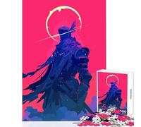 Adults 1000 Pieces Puzzle Fantasy Knight Warrior Minimalist SciFi Art Illustration Puzzles for Teenagers Analysis And Logic Wishlist with Santa Claus Learning Educational Toys (38x52cm)