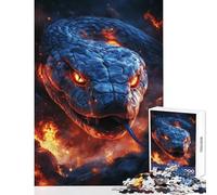 Adults 1000 Pieces Puzzle Fiery Serpent's Gaze - Practical Game Suitable for Couples Anti-Stress Toys Train Your Brain And Hands (50x75cm)