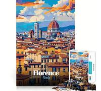 Adults 1000 Pieces Puzzle Florence Cityscape Sharp Edge Game Mind Skill Fun Quiet Play Game Christmas Calm Gift (38x26cm)